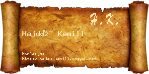Hajdú Kamill névjegykártya